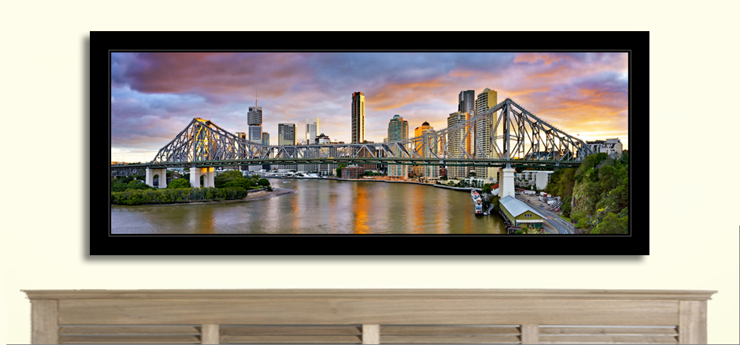 Floating acrylic print side profile